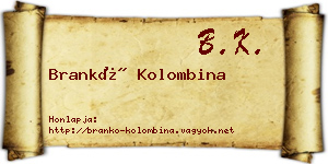 Brankó Kolombina névjegykártya